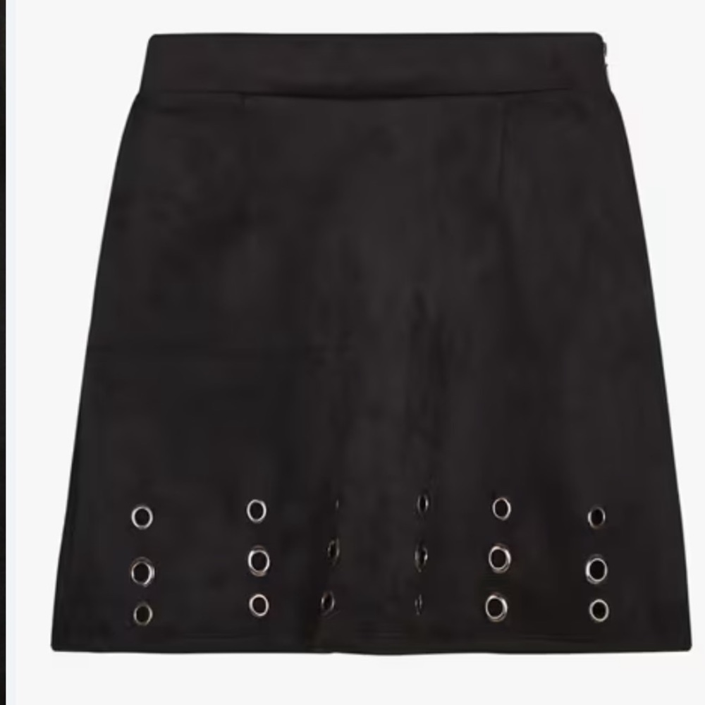 black suede mini skirt